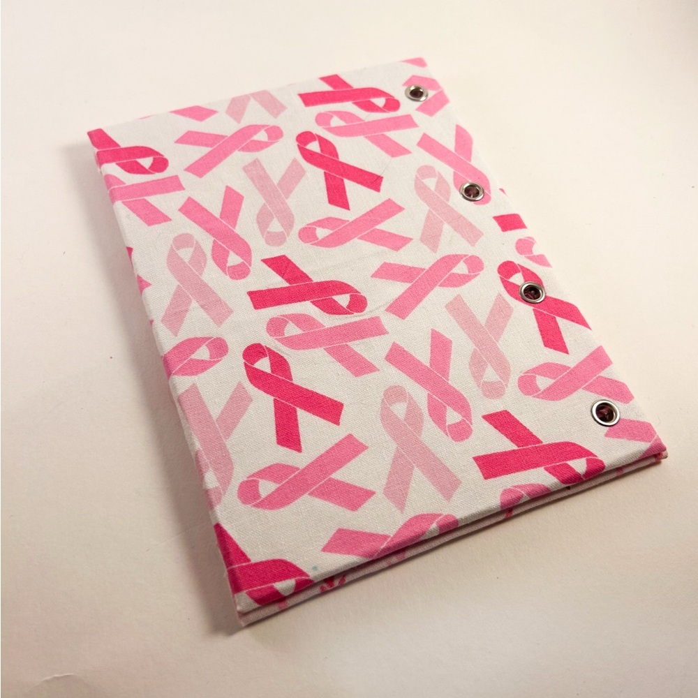 Custom Pink Leaf Patterned Notebook - Picture 2 of 3